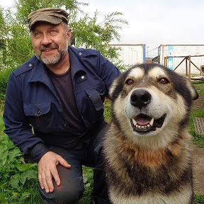 Фотография "Камчатка, с местным псом по кличке Барон.(снимал Матиматик )"