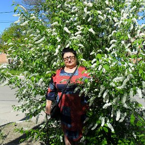 Фотография "Это мы со своей подружакой вышли пройтись по городу на Первомай.В черёмухе."