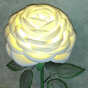 Фотография "Роза светильник в горшке! Высота 65 см, диаметр цветка 40см. Продана. Сделаю на заказ!"
