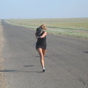 Фотография "Казахстан, показываю как бегают по степям сайгаки."