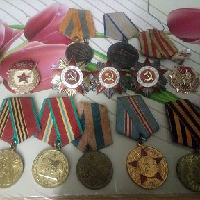 Фотография "Дедовы медали за Сталинград и за Прагу."