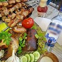 Шашлык на природе с водочкой