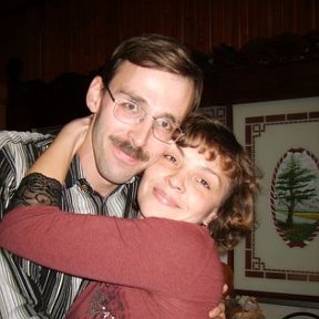 Фотография "Новый год 2008. Я с женой (Наташей)"
