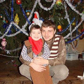 Фотография "Новый 2008 год с сыном Богданом"