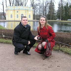 Фотография "Царское село(апрель 2008) я с мужем"