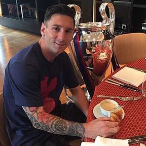 Фотография "Messi and cup Champions"