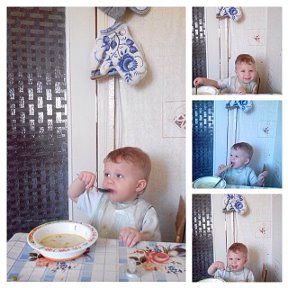 Фотография "Наш сынок - Платоша, кушает суп)))"