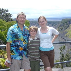 Фотография "It is me, my husband Alex and our son Yaroslav.  Picture was taken in September 2007, Big Island Hawaii."
