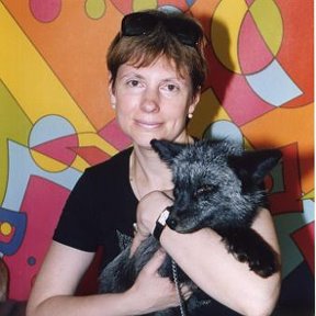Фотография "Это я с  дрессированной чернобурой лисой Алисой в Большом Московском цирке на проспекте Вернадского (2005 год)"