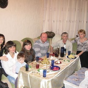 Фотография "День Рождение моей племяницы.Сидим Я со своим младшим сыном Егоркой, Следом старшая дочь-Оксана,Муж-Сергей. Остальные мои родственники."