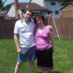 Фотография "This is me and my wife Ilana in our backyard in Buffalo, New York."