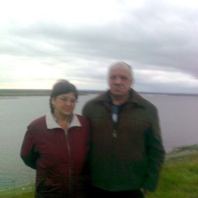 Фотография "Мой муж Сергей на фоне реки Печора."