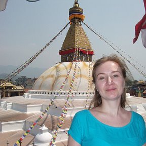 Фотография "На фоне Боднатх в Катманду"