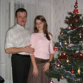 Фотография "С дочкой Юлей на Новый Год 2006"