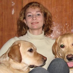 Фотография "Это фото сделано еще в Томске в 2006 году. Я и мои лабры Леля и Доня."