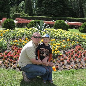 Фотография "С сыном Женькой в Ботаническом саду."