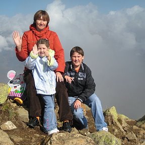 Фотография "Я с детьми на Красной поляне 2008"