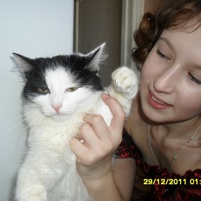 Фотография "мая кошка и я с праздника"