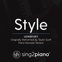 Sing2Piano - Style Lower Key Originally Performed By Taylor Swift Piano Karaoke…