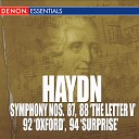 Bamberg Philharmonic Studio Orchestra Joseph Haydn Hans… - Symphony No 87 in D Major Hob I 87 II Adagio