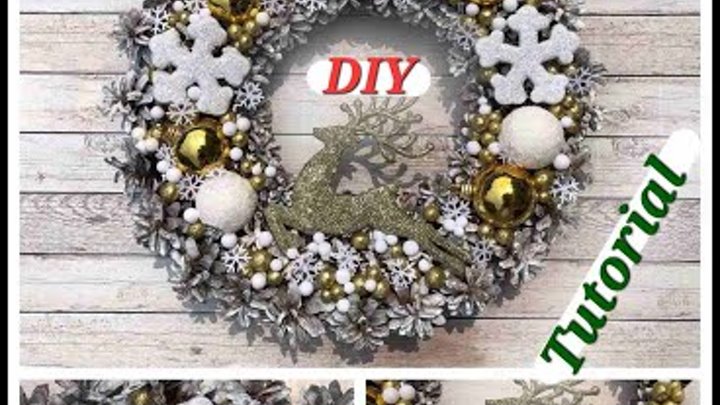 DIY / took pine cones, Christmas layers and a golden deer and got a  ...