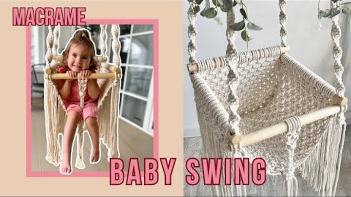 DIY Macrame Baby Swing in boho style │ Hanging swing tutorial │ Macr ...