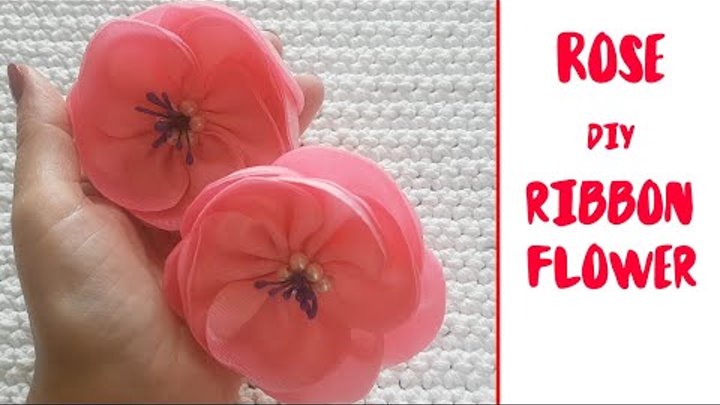 DIY Rose Satin Ribbon || Hair Accessories || Ribbon Flower Tutorial