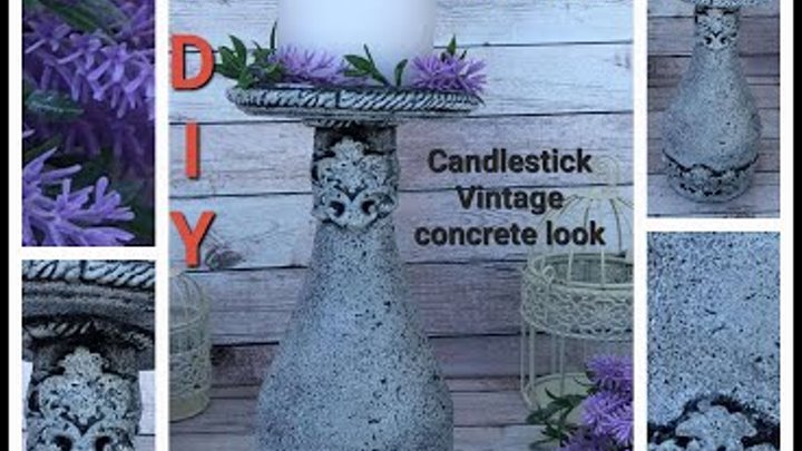 DIY Candlestick Vintage Imitation Concrete,Подсвечник Винтаж Имитаци ...