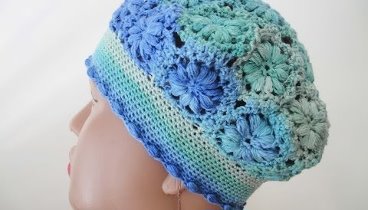 Берет из мотивов Часть 2 Beret of floral motifs Crochet Part 2