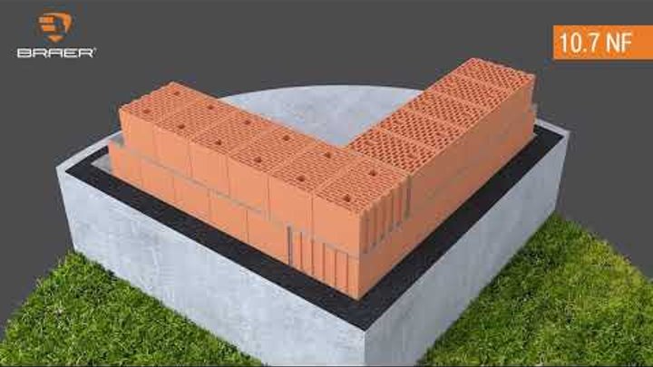 Рекомендуемая перевязка углов стен из керамических блоков.