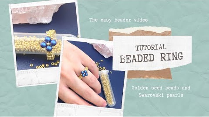 #Tutorial - Golden Ring | #МК - Кольцо | How to make a beaded ring | ...