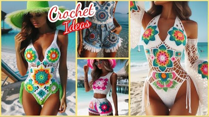 100+🥰Summer (ideas) TRY ON CLOTHING Haul ✔️Crochet GRANNY SQUARE Id ...