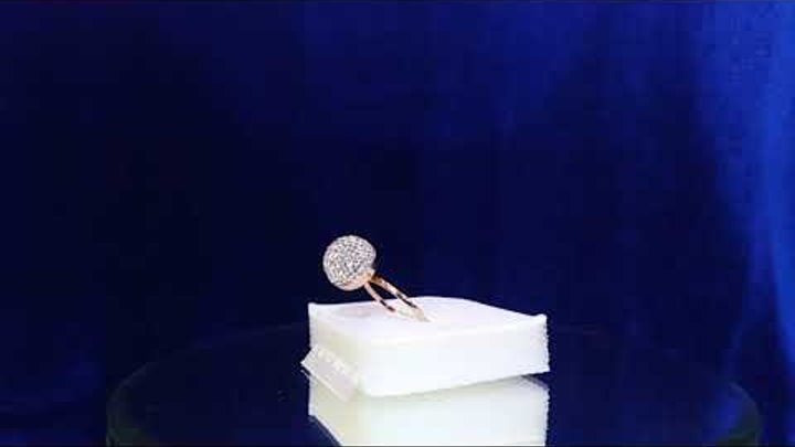 Золотое кольцо шар с кристаллами Swarovski ЮК Феникс Ф3007