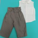 Фотография "Льняная блузка и льняные штанишки для девочки. Размер 80-110."