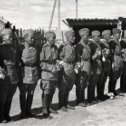 Фотография "Помощь фронту. Добровольцы танкисты отправляющиеся на фронт.1943 г"
