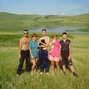 Фотография "2006 год, Хакасия, озеро Шунет, путешествуем на авто. Это вся моя семья. Слева-направо: я, жена-Лена, Дима (средний), Марина (старшая), Тимур (младший) и два кота Дымок и Бимка."