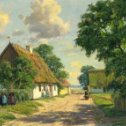 Фотография ""Сельский вид"__  Карл Харальд Альфред Бродж (1877-1955) - датский живописец"