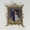 Фотография "Антикварный фарфоровый пласт по мотивам картины Ренуара «Танец в деревне». В бронзовой оригинальной раме. Франция."