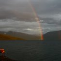 Фотография "мангал на фоне радуги"