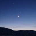 Фотография "Юпитер, Венера и Луна вчера в так расположился на небосводе на МНВ"