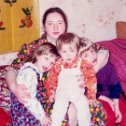 Фотография "Я с детьми: Глебом, Машей и Алёшей в Москве. Апрель 2006г."