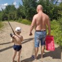 Фотография "Внук отца на рыбалку повел."