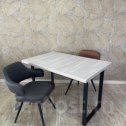 Фотография "Очень стильный обеденный стол, выполненный в стиле "лофт" с текстурой столешницы под дерево. Идеальный вариант для тех, кто проектирует свой интерьер в минималистичном стиле, а также ищет что-то современное и необычное.

Столешница : высококачественное ЛДСП в цвете Белёный дуб (уайт ривер)
Ноги : крашенный металл

размеры : 1190 х 750 х 75"