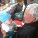 Фотография "сыночек с прадедушкой разговаривает..."