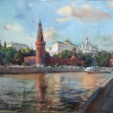 Фотография "А.Батов "Москва-река" (бумага/акварель)"