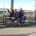 Фотография "На мосту с внуками."