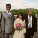 Фотография "Мой муж, я и мой папа на Андреевском мосту"