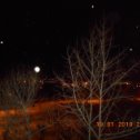 Фотография "из моего окна вечерние огни Острова и  огни станции"
