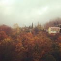 Фотография "Вид из окна. Облако укрыло дома на горе))"