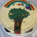 Фотография "Внуку сегодня день рождение он хотел торт с радугой,вот такой торт у меня получился."
